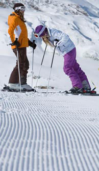 Ski holiday relaxation on the piste